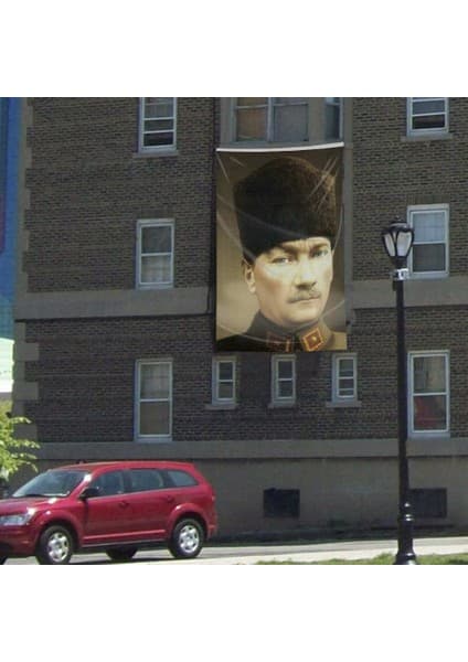 Asilmeydan Kalpaklı Gazi Mustafa Kemal Atatürk Cephe Poster Bayrak -3x4,5