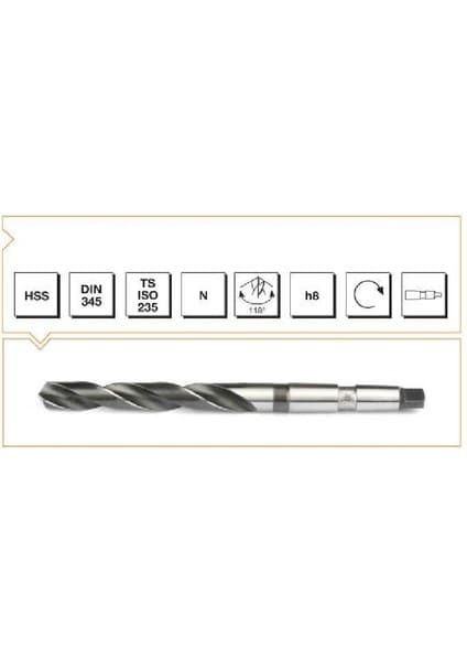 MTE Makina Takım 22 mm Mors Konik Saplı Maktap Ucun Hss Dın