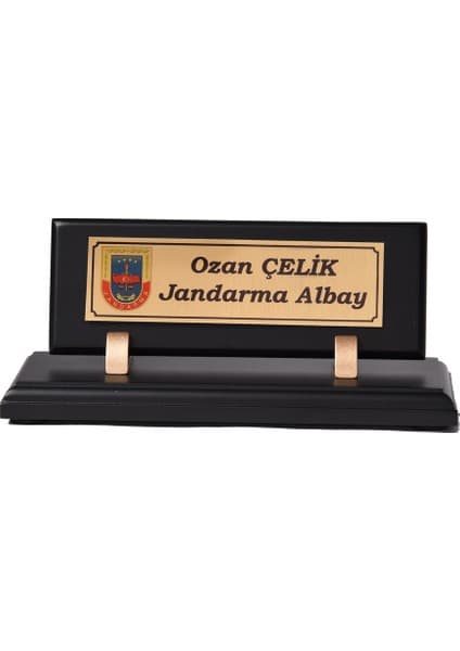CLK Sublimasyon Baskılı Siyah Ahşap Masa Üstü Organizer