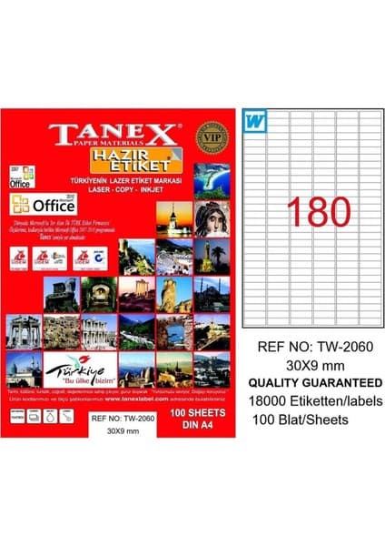 Tanex Laser Etiket 30X9