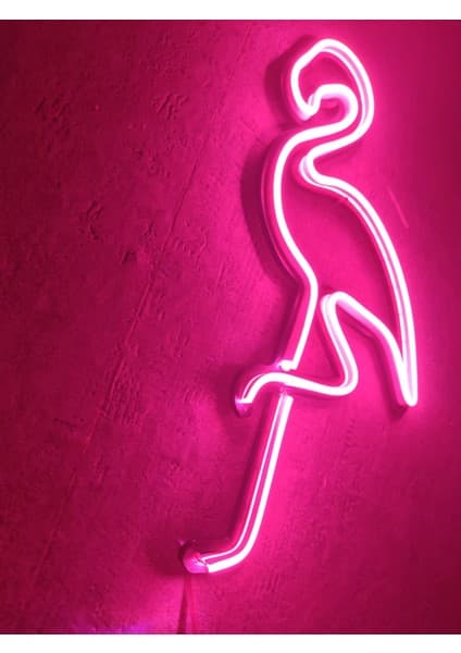 Dekoraven Flamingo Neon Tabela Neon LED Dekoratif Duvar Aydınlatması Neon Duvar