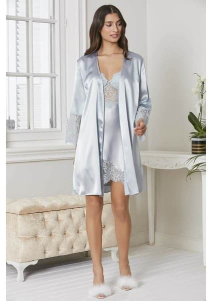 Pierre Cardin 6'lı Kaplı Midi Gecelik Sabahlık Set 6015