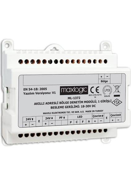 Mavili ML-1372.SCI Maxlogic Akıllı Adresli Sistem Bölge Denetim Modülü, 1 Giriş, Kısa Devre