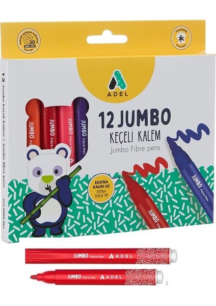 Adel Jumbo Keçeli Kalem 12 Renk Fiyatı - Taksit Seçenekleri