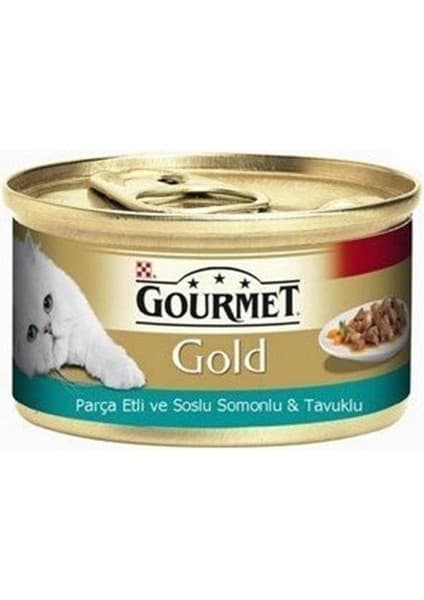 Purina Gourmet Parça Etli Soslu Somon Tavuk 85 gr x