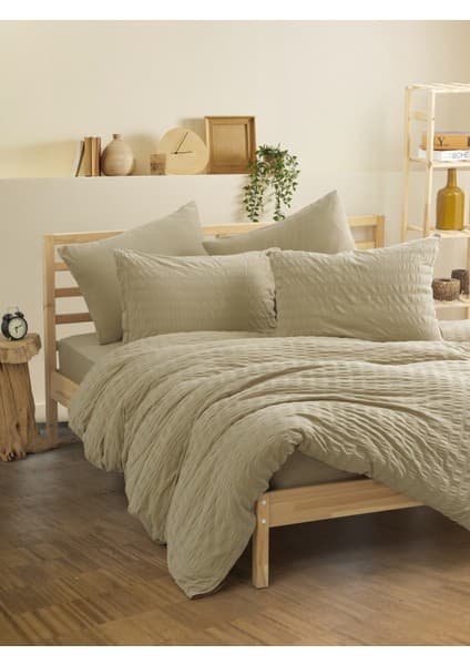 Cotton Box Crepe Penye Çift Kişilik Lastikli Çarşaflı Nevresim Takımı