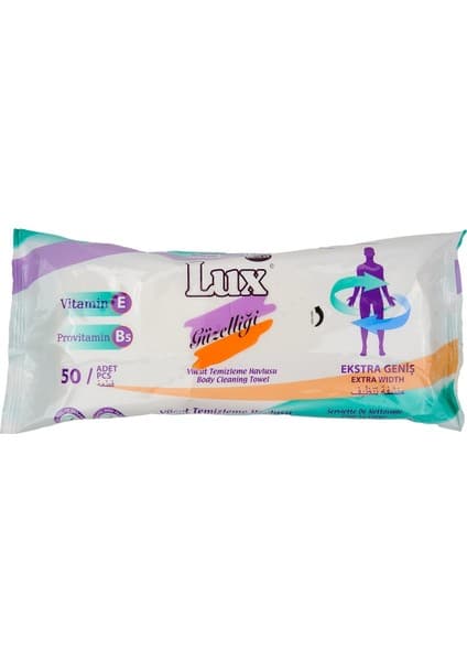 Lux Lüx Hasta Vücut Temizleme Islak Mendil Havlu 50 Yaprak Xl (6 Lı