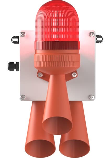 Mesan LED Multifonksiyon 3x 43 Ses Siren MS 5806 Kırmızı