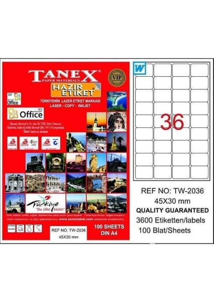 Tanex Etiket TW-2348 35X35 100 Sayfa A4 Fiyatı - Taksit Seçenekleri