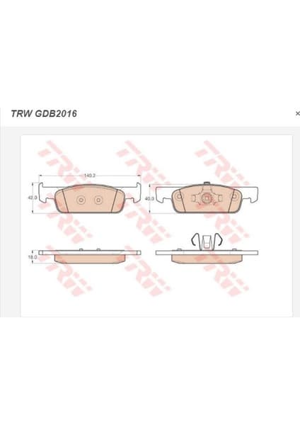 TRW Disk Fren Balatası Ön Renault Clıo Iv 2012 >>, Dacıa