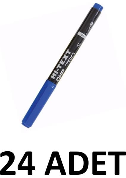 Hi-Text 24 Adet Ohp Asetat Kalemi Mavi 780-SM S Ince Uçlu