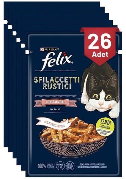 Felix Somonlu Lezzetli Et Dilimleri 80 gr Kediler İçin Özenle Hazırlanmış