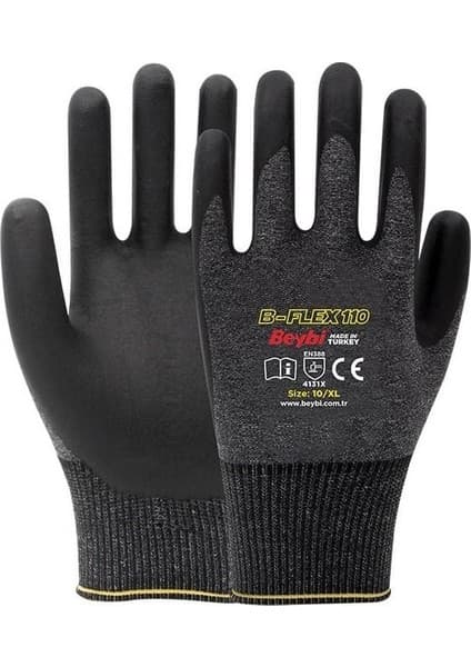Beybi B-FLEX110 Parmak Ucu Köpük Nitril Kaplamalı Eldiven 12