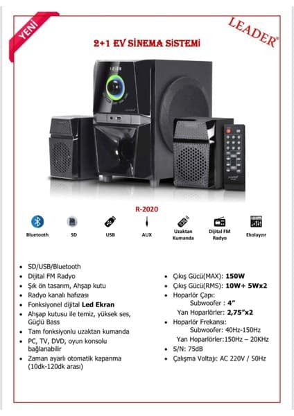 Leader R-2020 2+1 Ev Sınema