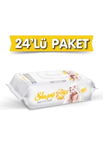 Sleepy Sensitive Islak Mendil 24'lü 1000 Yaprak Cilt Dostu Hassas Temizlik