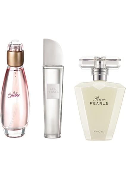 Avon Celebre Edt 50 ml + Pur Blanca Edt 50 ml + Rare Pearls Edp 50 ml Kadın 3lü
