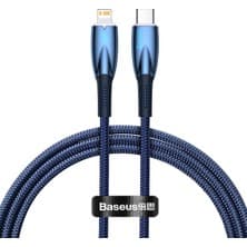 Baseus Glimmer Series 20W 100 cm Type-C To Lightning Şarj Kablosu Mavi