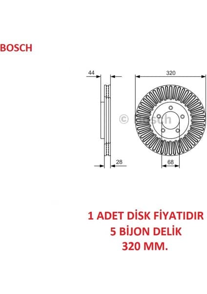Fren Diski Ön Nissan X-Trail T32 Koleos 2 Hc 2016 Sonrası 402064CE0A Bosch