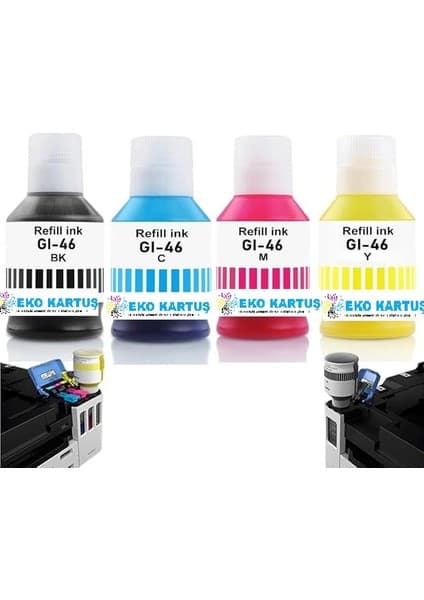 Eko Kartuş canon Gı-46 Muadil Mürekkep Set 4 Renk Fiyatı
