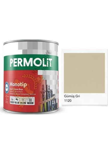 Permolit Monotip Astarlı Antipas Boya Gümüş Gri 2.5 Lt. Fiyatı