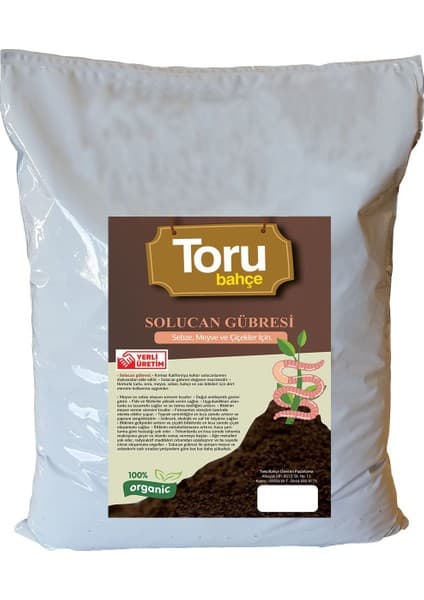 Toru Bahçe Solucan Gübresi 40 Lt (20 Kg)Toprak Düzenleyici Solucan