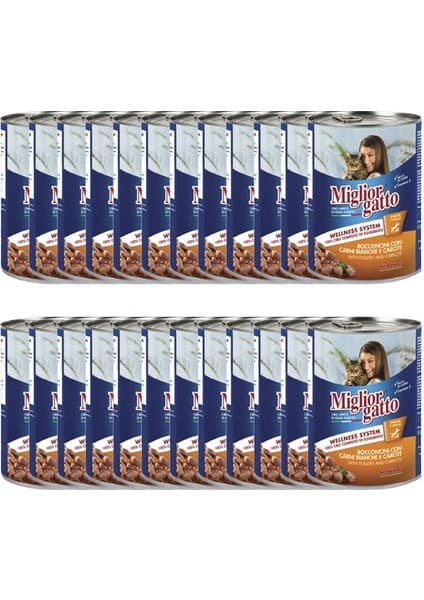 Miglior Gatto Kümes Hayvanlı Havuçlu Konserve Kedi Maması 405 gr x 24
