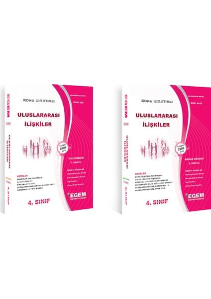 Egem Eğitim Yayınları 4. Sınıf Uluslararası İlişkiler Set (Güz-Bahar Dönemi) (2