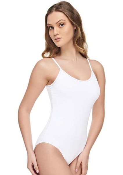 Tutku Elit Beyaz 3 Lü Paket Kadın Ip Askılı Modal Likralı Çıtçıtlı Body Zıbın