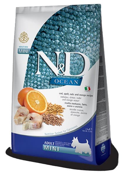 N&d Ocean M.balığı, K.buğday,yulaf&portakal Adult Mını 2,5