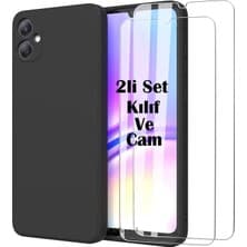 M.TK Moveteck Samsung Galaxy A06 Kılıf Kamera Korumalı Yumuşak Renkli Silikon + 9h Ekran Koruyucu Cam 2in1 Set