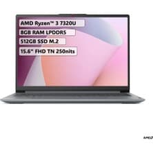 Lenovo IdeaPad Slim 3 AMD Ryzen 3 7320U 8GB 512GB SSD Freedos 15.6" FHD Taşınabilir Bilgisayar 82XQ00JGTX