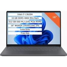 Lenovo Ideapad Slim 3 Intel Core I7 13620H 16GB 512GB SSD 16" Wuxga IPS Fdos Taşınabilir Bilgisayar 83K2001WTR