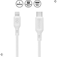 Spigen USB-C to Lightning (1 Metre) Hızlı Şarj / Data Kablosu MFI Lisanslı C10CL Beyaz - 000CA25416 (Spigen TR Garantili)