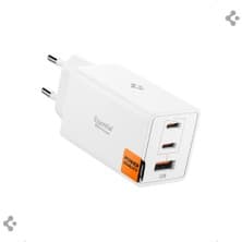 Spigen 67W USB-C + USB-A 3 Port Hızlı Şarj Aleti PPS 2.0 Desteği Isı Düşüren GaN Pro Destekli Akım Korumalı Güç Adaptörü iPhone & Android & iPad & MacBook Type-C White - ACH08710