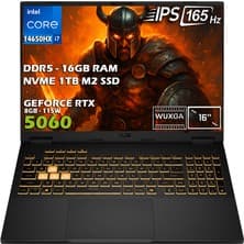 ASUS TUF Gaming F16 FX608JMR-RV024-Gaming Intel Core i7 14650HX 16GB 1TB SSD RTX5060 8GB 115W 16" WUXGA 165Hz IPS Panel Freedos Taşınabilir Bilgisayar