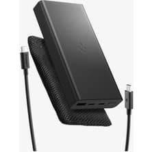 Spigen 20000 mAh Alüminyum Kasa 30W USB-C + USB-A Giriş / Çıkış Hızlı Şarj 3 Portlu Powerbank / 1 Metre Type-C Harici Kablolu Taşınabilir Şarj Cihazı + Taşıma Çantası EA3020 Black - ABA09433