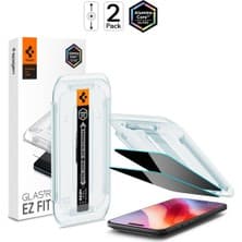 Spigen Apple iPhone Air ile Uyumlu Hayalet Cam Ekran Koruyucu AluminaCore™ iyonlaştırılmış Güçlendirilmiş Cam Teknolojisi Kolay Kurulum GLAS.tR EZ Fit Privacy HD (2 Adet) - AGL09862