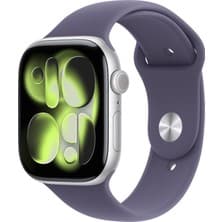 Apple Watch Series 11 Gps, 42 mm Gümüş rengi Alüminyum kasa ve Sis moru Spor kordon  - S/m