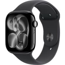 Apple Watch Series 11 Gps, 42 mm Simsiyah Alüminyum kasa ve Siyah Spor kordon - S/m