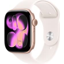 Apple Watch Series 11 Gps, 42 mm Roze altın Rengi Alüminyum kasa ve Bulut pembesi Spor kordon - m/l