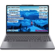 Lenovo IdeaPad Slim 3 Intel Core i5 13420H 16GB 512GB SSD FreeDOS 15.3" Taşınabilir Bilgisayar 83K1003MTR