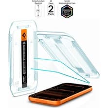 Spigen Apple iPhone 17 Pro / 17 / 16 Pro ile Uyumlu Cam Ekran Koruyucu AluminaCore™ iyonlaştırılmış Güçlendirilmiş Cam Teknolojisi Kolay Kurulum GLAS.tR EZ Fit Slim HD (2 Adet) - AGL07928