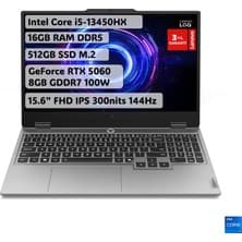 Lenovo LOQ Intel Core i5 13450HX 12GB 512GB SSD RTX5060 Freedos 15.6" FHD 144Hz Oyuncu Taşınabilir Bilgisayar 83JE00EQTR