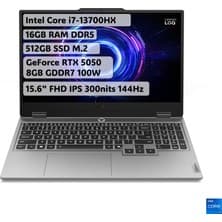 Lenovo LOQ Intel Core i7 13700HX 16GB 512GB SSD RTX5050 Freedos 15.6" Taşınabilir Bilgisayar 83JE00WGTR
