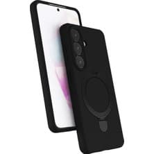M.TK Moveteck Samsung Galaxy A37 Kılıf Magsafe Halkalı Extra Standlı Içi Kadife Yumuşak Renkli Silikon Samara Kapak