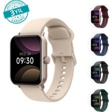 ttec Tempus 44 mm,  Dikdörtgen Kasa, İOS ve Android Uyumlu, 22mm Değiştirilebilir Kordonlu, Akıllı Saat Roze Altın 2S13WV3