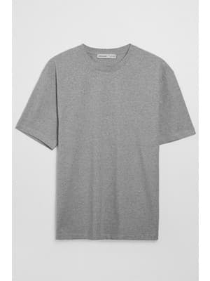 Grimelange Solo Erkek Organik Pamuklu Kalın Dokulu Comfort Fit Bisiklet Yakalı Grimelanj T-shirt