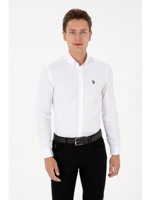 U.s. Polo Assn. Erkek Beyaz Gömlek Basic 50316723-VR013