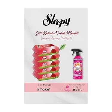 Mey İthalat Sleepy 250 Adet Gül Kokulu Islak Havlu, Orkide Oda Kokusu