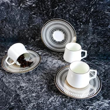 Mey İthalat Evaliza Crown Platin 6 Kişilik Kahve Fincan Takımı 80